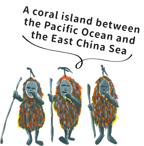 A coral island between the Pacific Ocean and the East China Sea